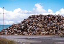 Pile of waste for recycling