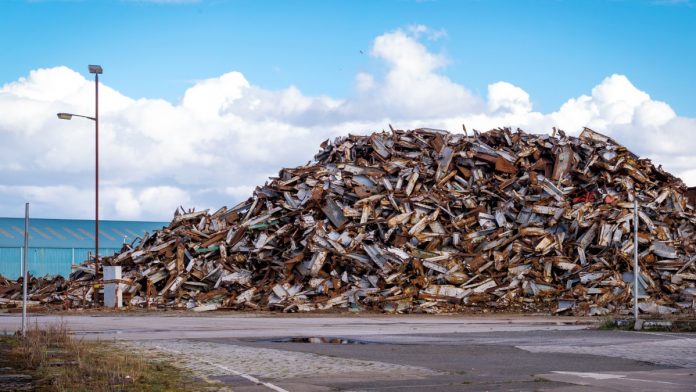 Pile of waste for recycling