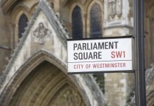 Brexit white paper concept Parliament Square London