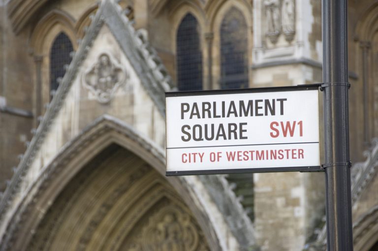 Brexit white paper concept Parliament Square London