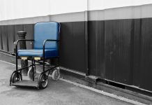 closing hospitals wheelchair outside