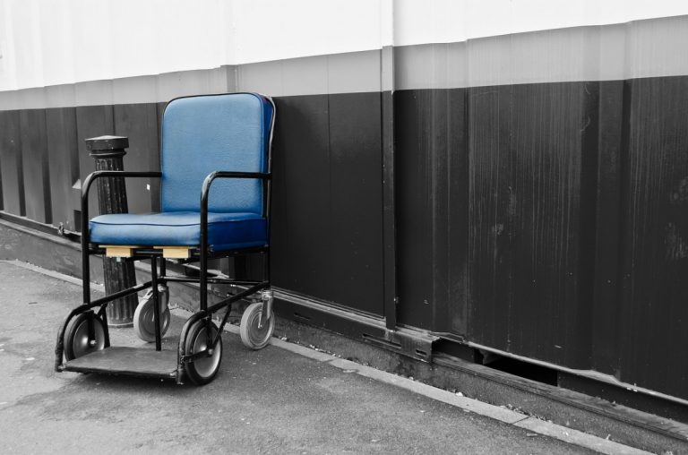 closing hospitals wheelchair outside