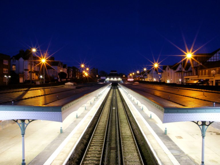East Sussex County Council budget train station night