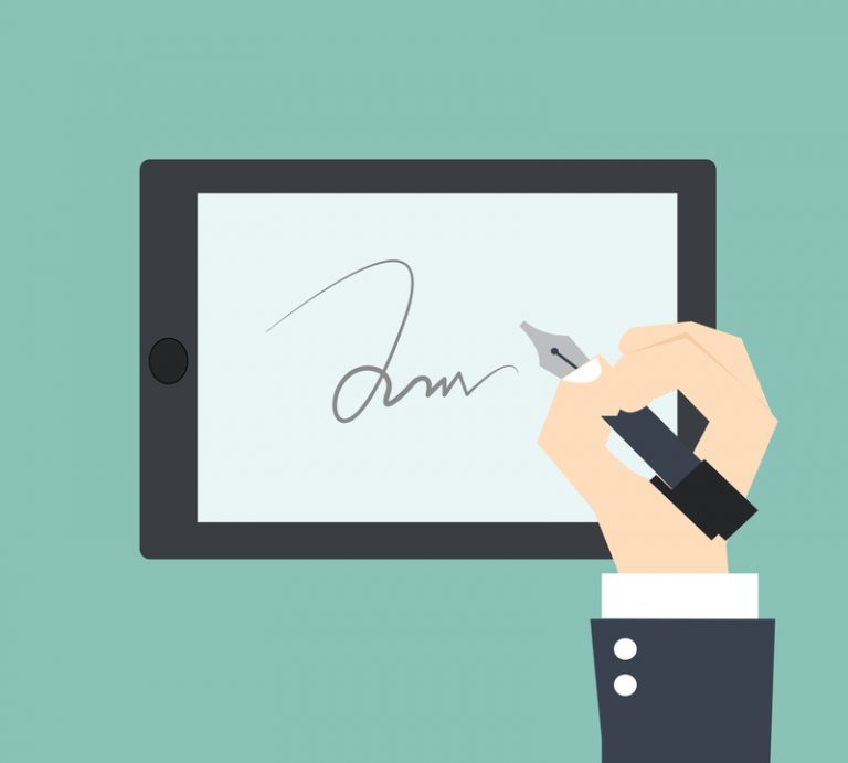 electronic signature cartoon