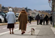 Italy's ageing population ladies walking Florence