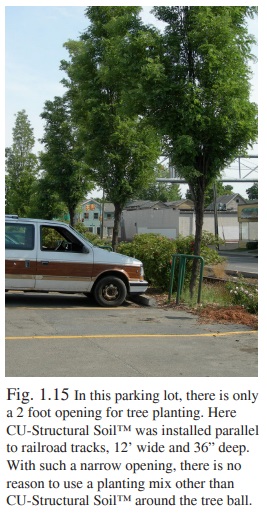 Figure 1.15 - Installing CU-Structural Soil in parking lots