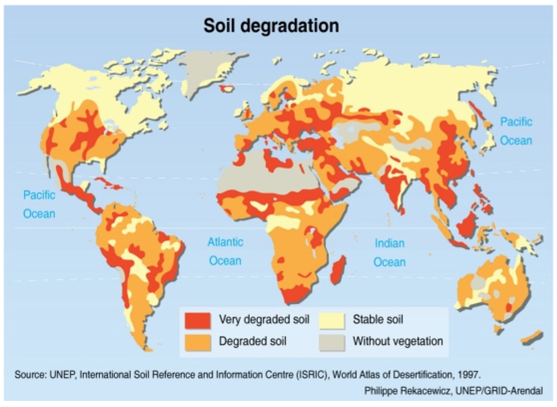 Global soil erosion, cropped landscape vs crop-perennial grass cover landscape