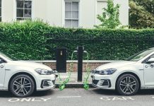 EV charging point outside a property in London