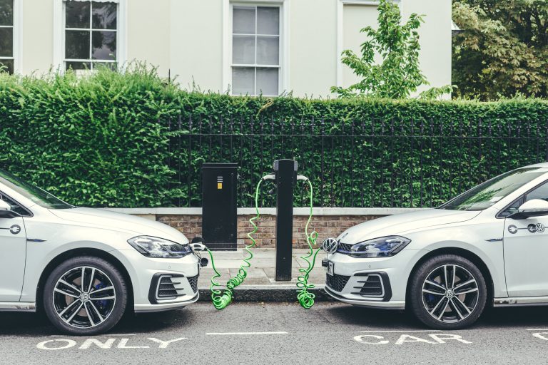 EV charging point outside a property in London