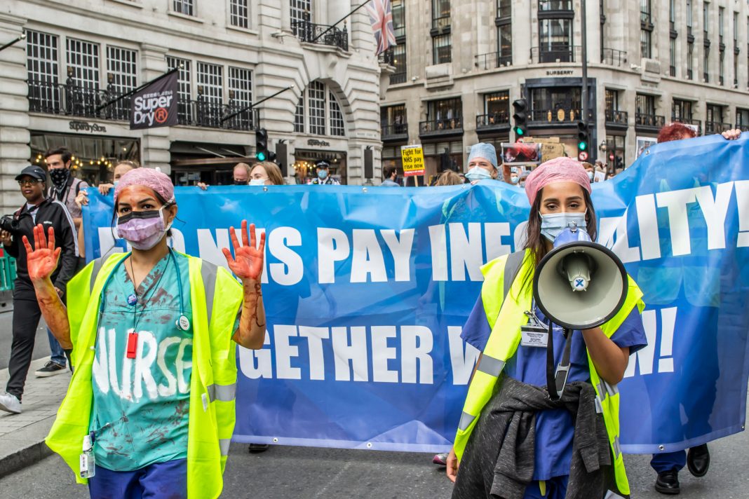 NHS pay equality protest strike
