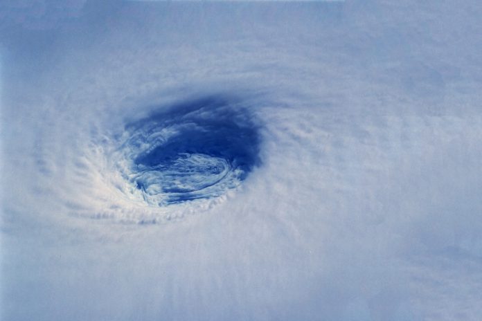 NASA image showing an ozone hole from space