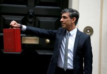 Rishi Sunak, former Chancellor of the Exchequer, standing outside No. 10 Downing Street