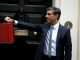 Rishi Sunak, former Chancellor of the Exchequer, standing outside No. 10 Downing Street