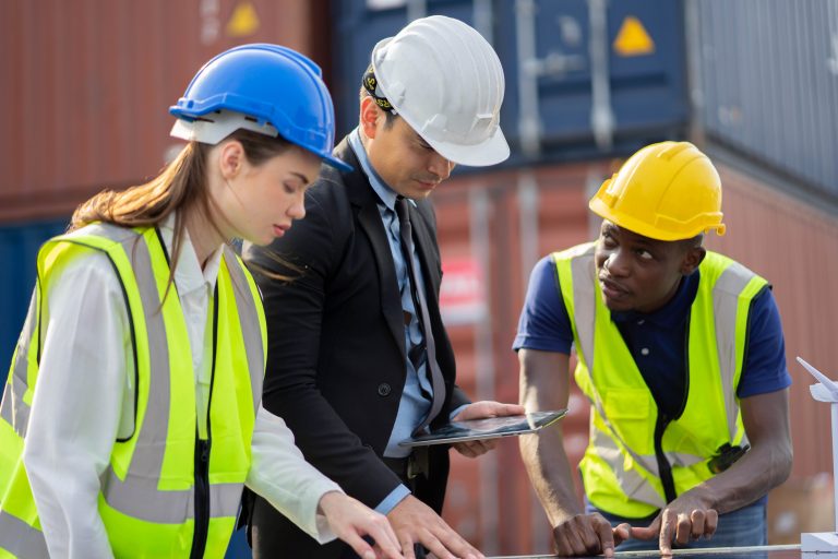 engineering STEM students at a job learning net zero skills