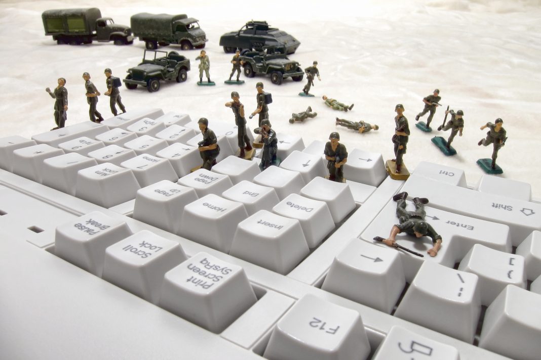 Computer Security Cyber Attack by Toy Soldiers
