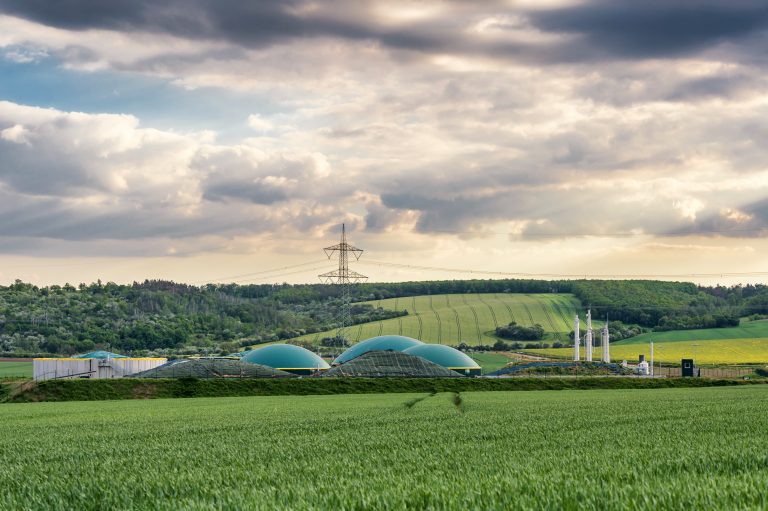 Fields with biomethane plant