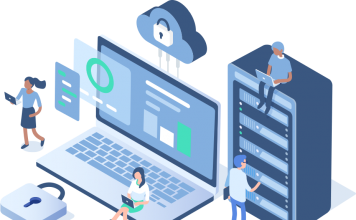 Cloud computing server Illustration