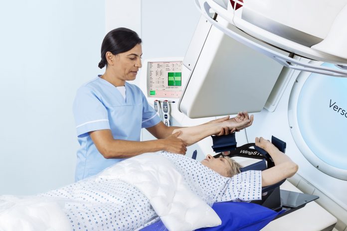 radiotherapy cancer patient with a nurse