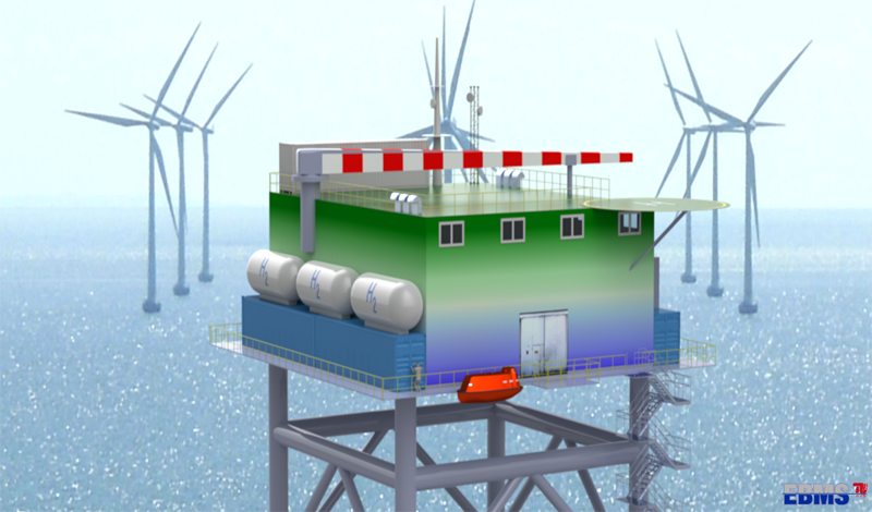 Illustration of an offshore PtX production platform