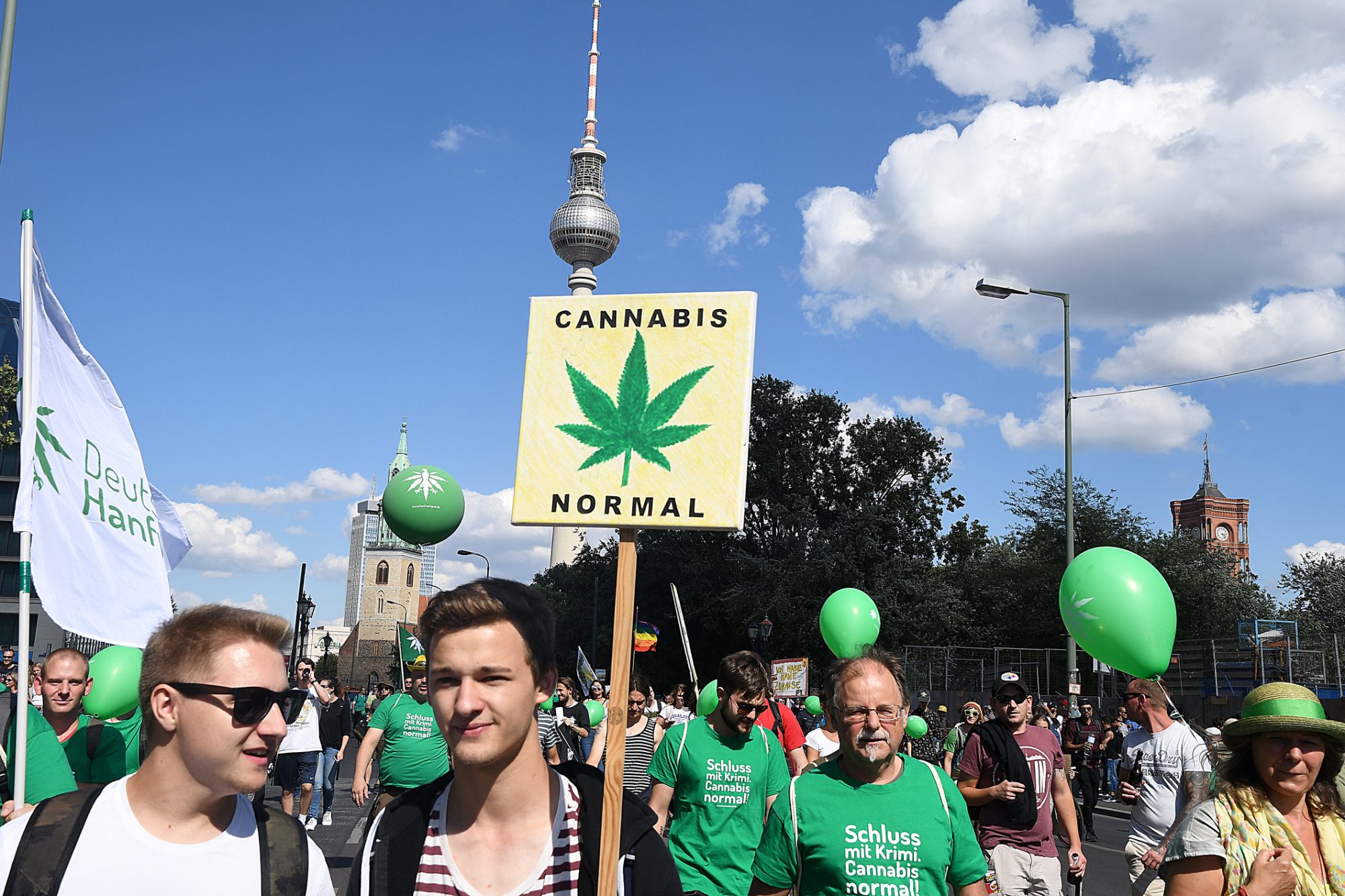 protest in Germany for the legalisation of cannabis