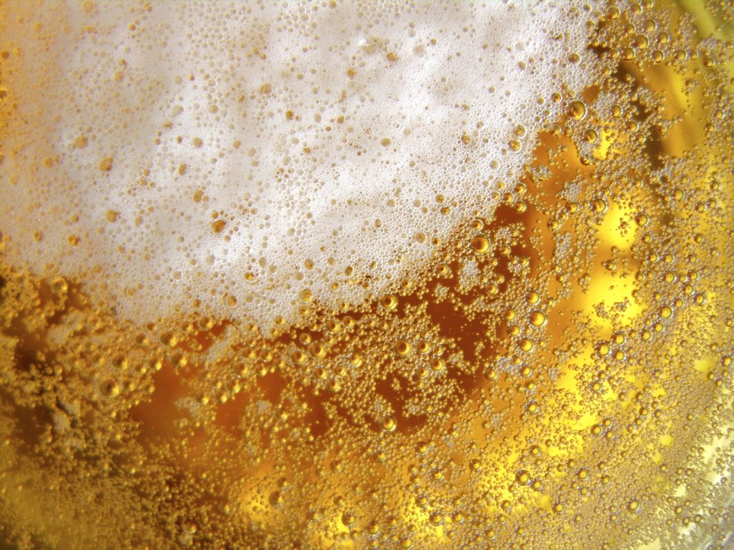 beer texture in a glass