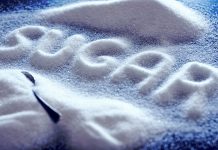 The word 'SUGAR' spelled out in sugar