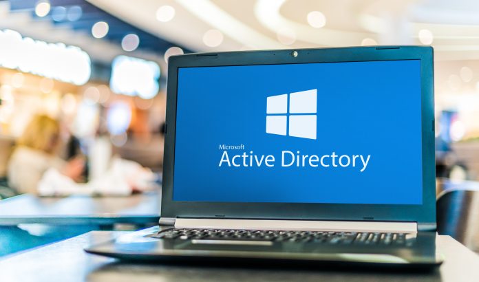 Laptop showing blue windows screen with Active Directory written on