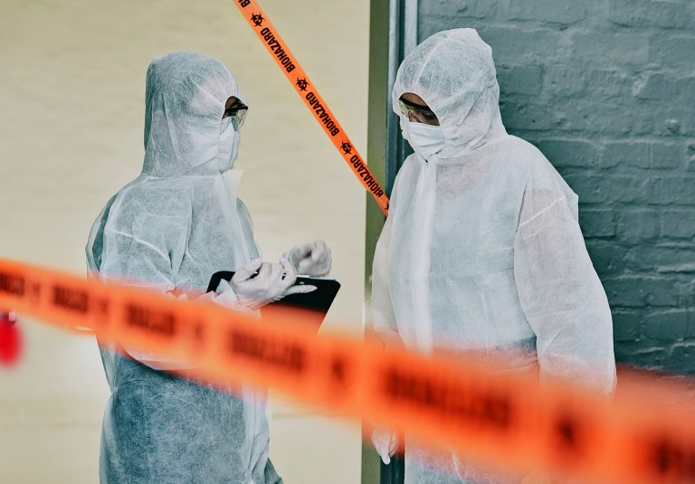 professional investigators, at a crime scene