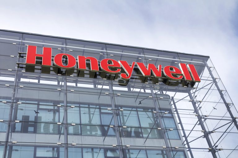 Honeywell company logo on headquarters building on May 22, 2017 in Prague, Czech republic
