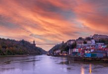 sunset over bristol