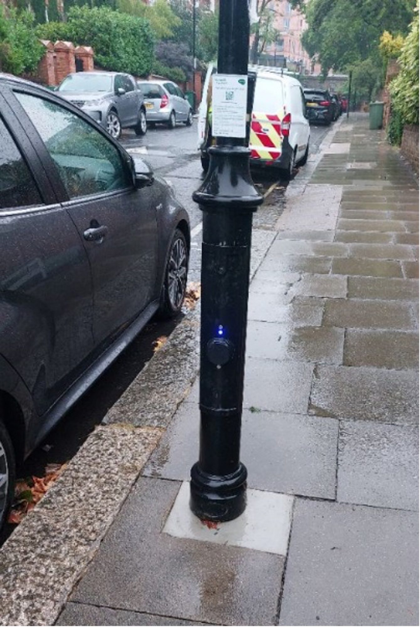 Lamppost on street