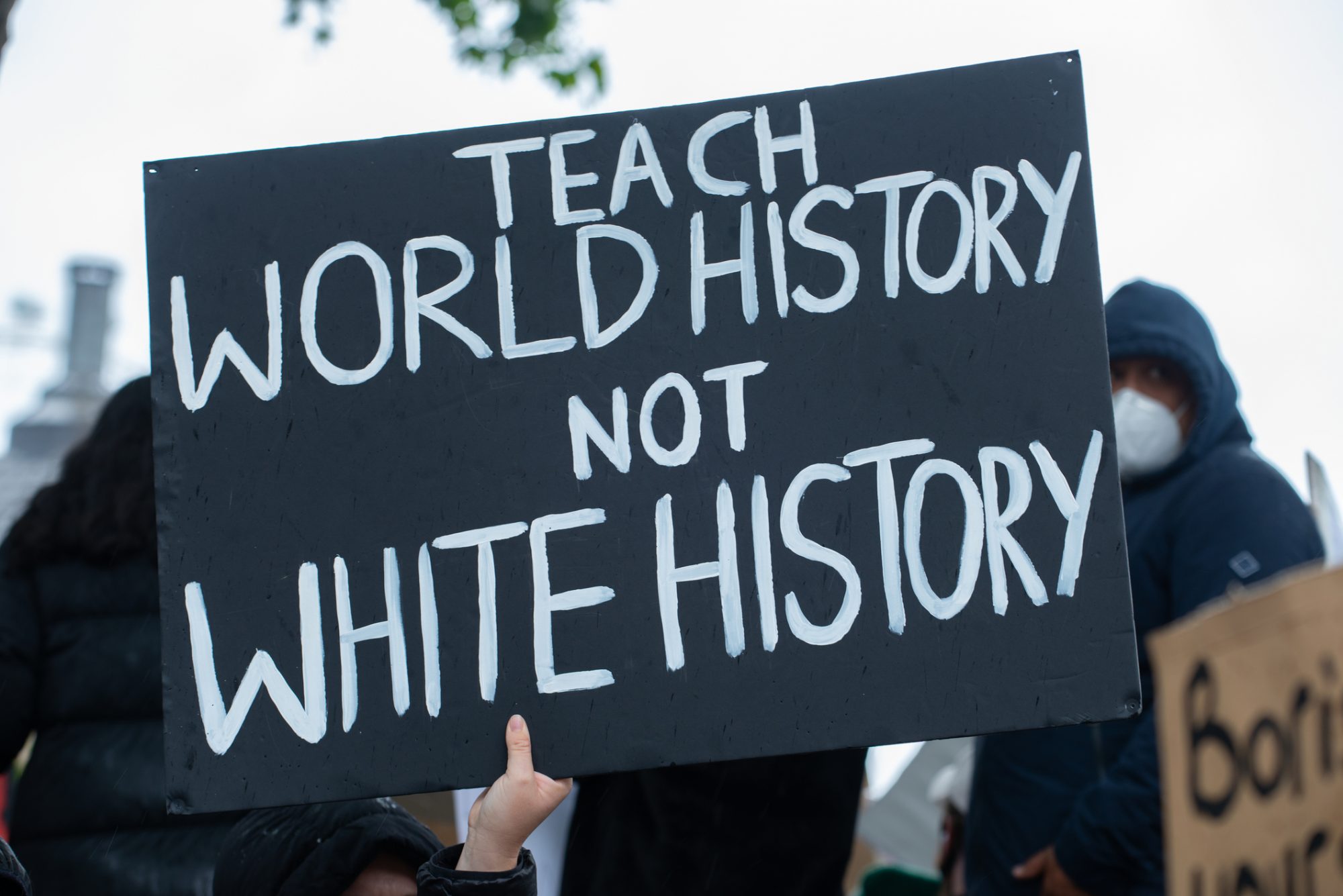 Campaign poster at the Black Lives Matter protest demonstration in London.