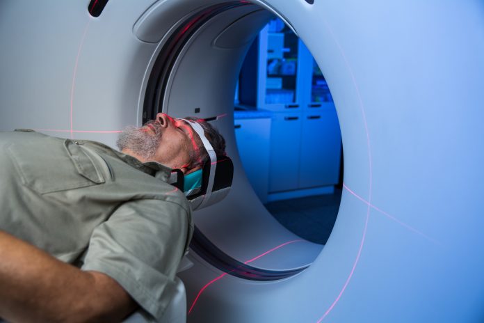 patient undergoing a MRI examination in hospital