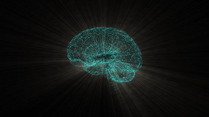 Parkinson’s Disease, glowing green brain image