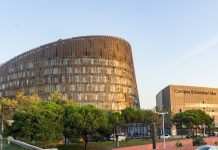 Horizontal image of the PRBB building, part of Pompeu Fabra University