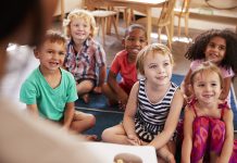 children learning in a classroom