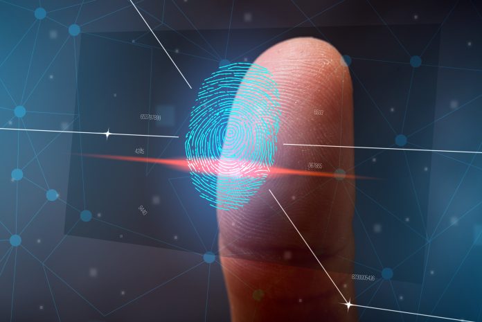 The scanning of the fingerprint. High technologies of information protection and biometric identification and verification