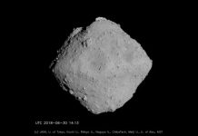 The asteroid Ryugu, as seen by Japan's Hayabusa2 spacecraft on June 30, 2018. (Image credit: JAXA, University of Tokyo, Kochi University, Rikkyo University, Nagoya University, Chiba Institute of Technology, Meiji University, University of Aizu and AIST.)