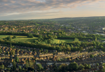 uk town from an arial view