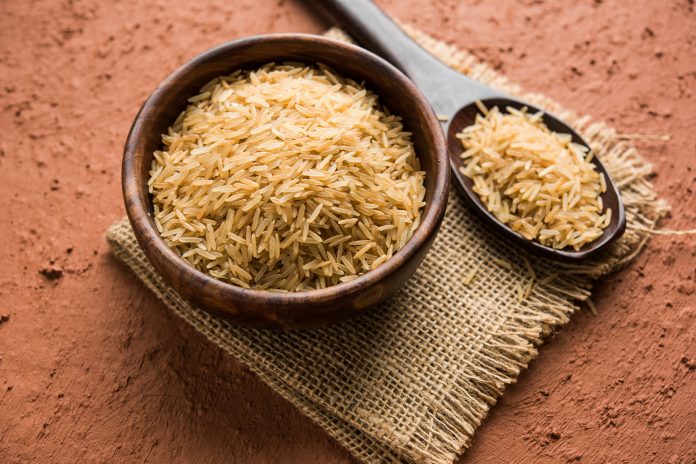 Raw brown basmati rice