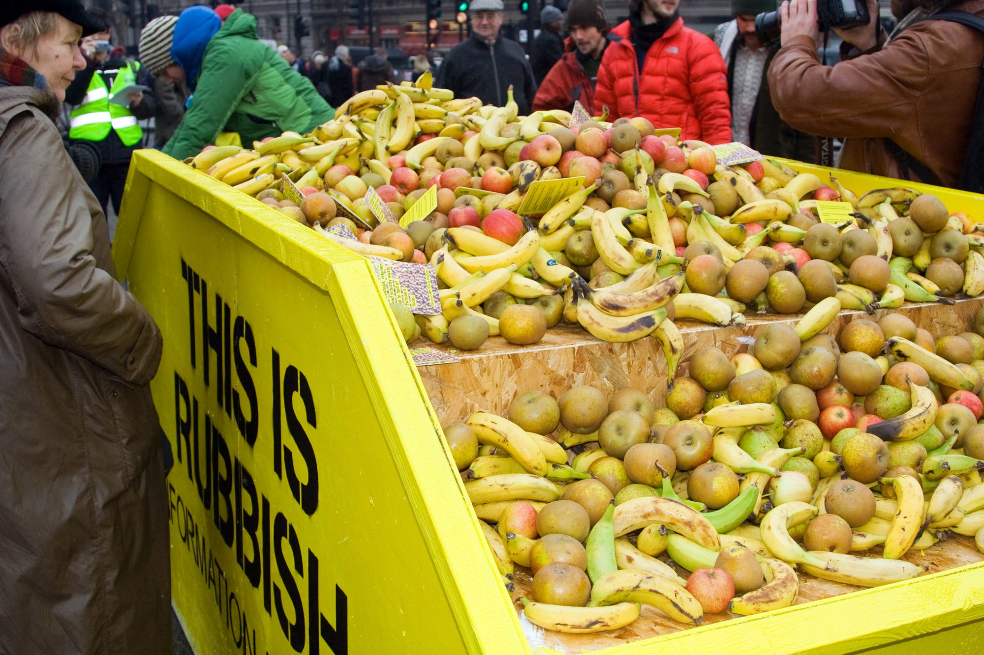 Taking Fruit at Free Food, Trafalgar Square