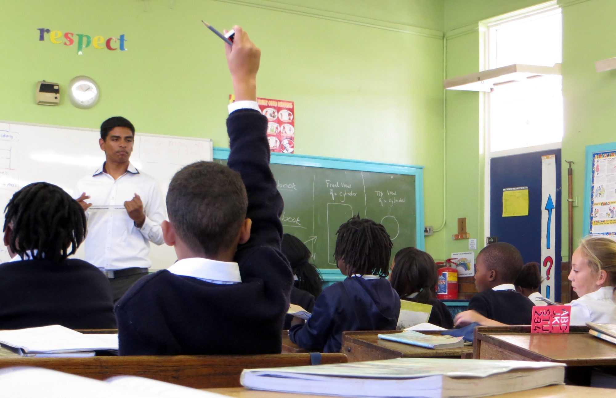 school children in a lesson in South Africa