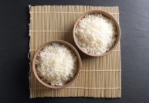 steamed cooked basmati rice