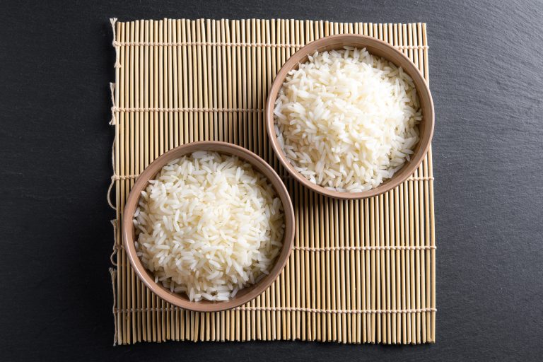 steamed cooked basmati rice