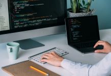 woman on the computer looking at data