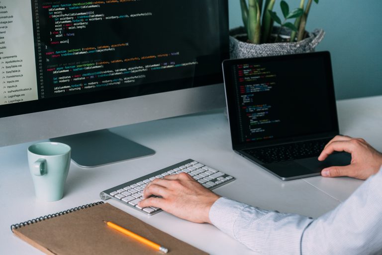 woman on the computer looking at data