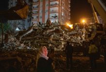 Search and rescue efforts continue in an apartment destroyed in the earthquake that occurred on the morning of February 6, 2023