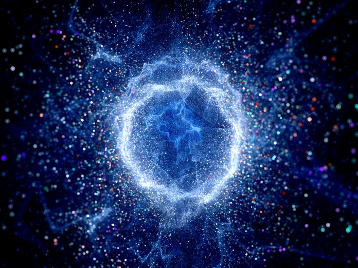 abstact image of blue energy in a ball