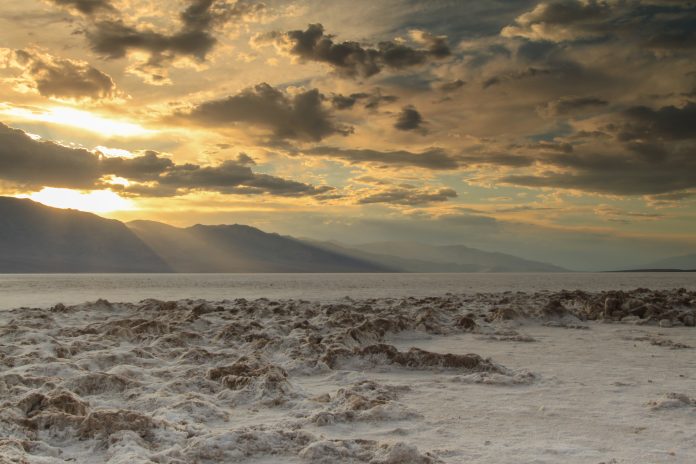 Bad water Basin - Dead Valley National Park at Sunset.