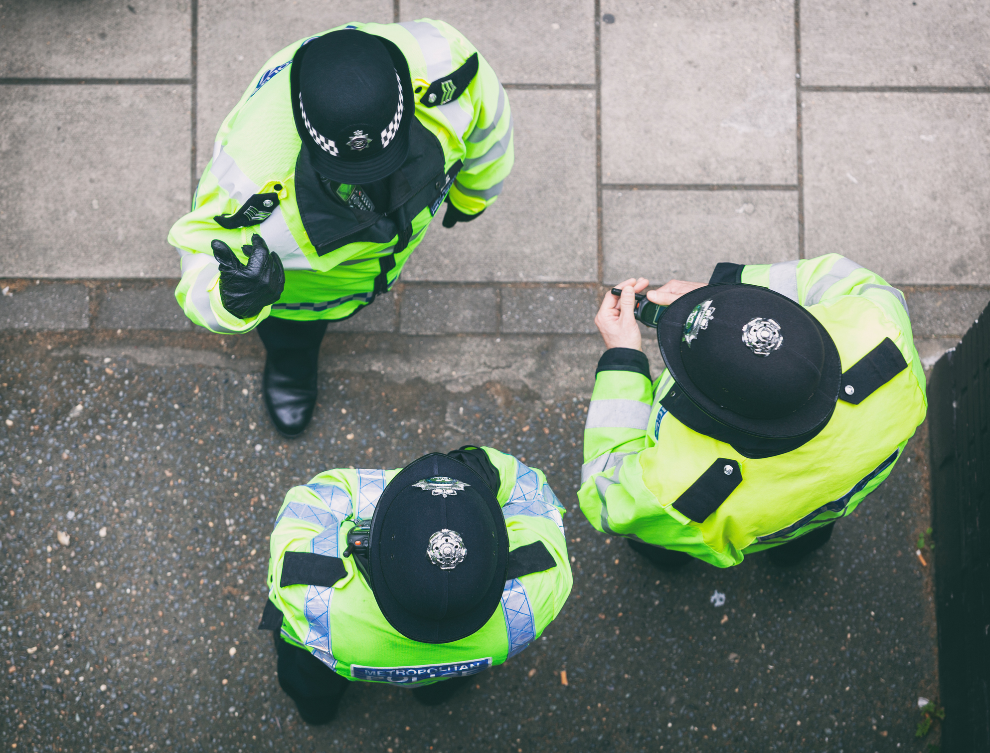 Metropolitan Police officers on patrol in London